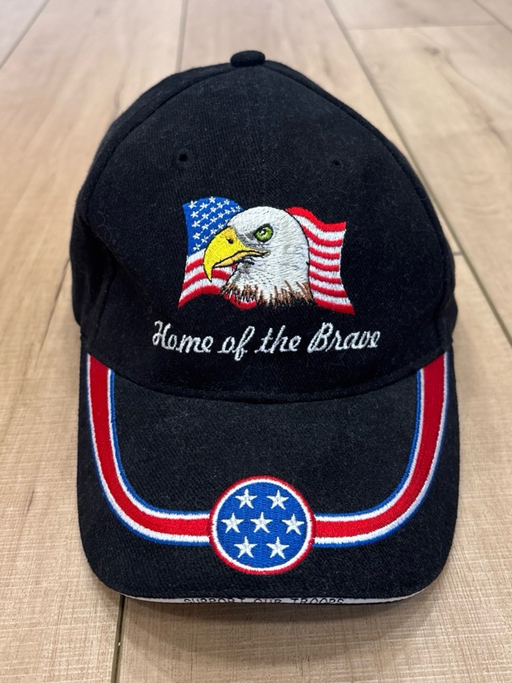 USA Black Baseball Cap with Eagle and Flag
